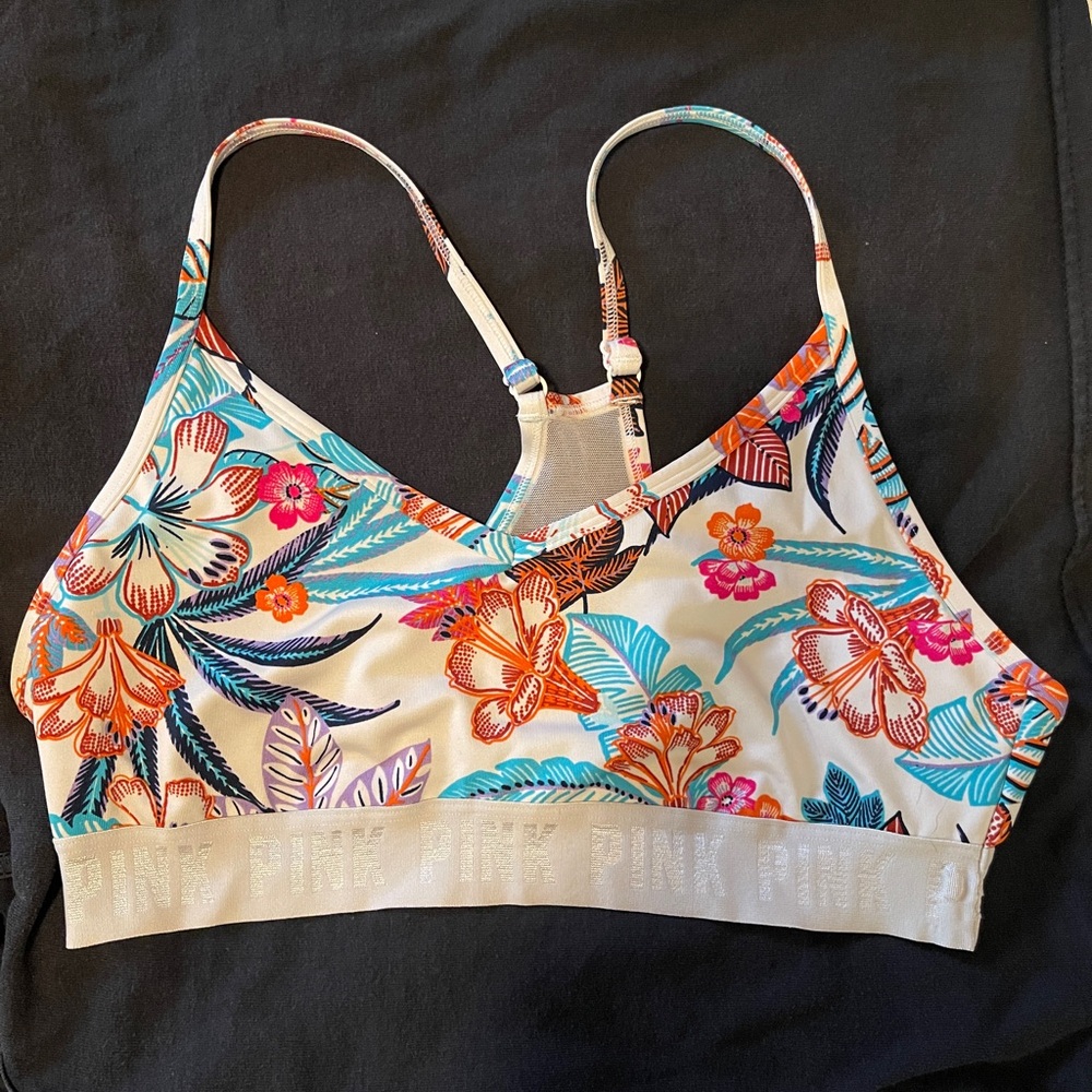 Victoria’s Secret PINK tropical print sports bra